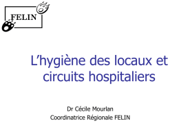 L’hygiène des locaux et circuits hospitaliers Dr Cécile Mourlan Coordinatrice Régionale FELIN