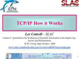 TCP/IP How it Works Les Cottrell