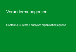 Verandermanagement Hoofdstuk 4 Interne analyse; organisatiediagnose