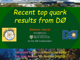 Recent top quark results from DØ Amnon Harel for the DØ Collaboration