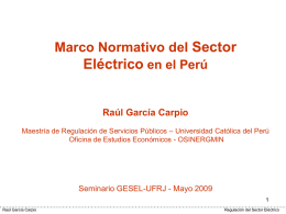Sector Eléctrico Marco Normativo del en el Perú