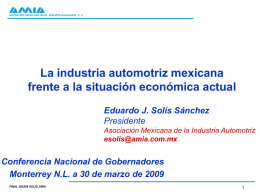 La industria automotriz mexicana frente a la situación económica actual