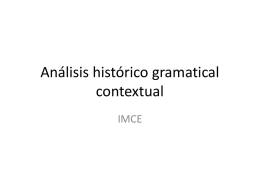 Análisis histórico gramatical contextual IMCE