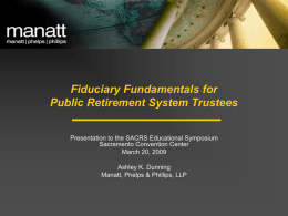Fiduciary Fundamentals for Public Retirement System Trustees