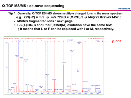 Q-TOF MS/MS : de-novo sequencing