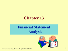 Chapter 13 Financial Statement Analysis 1