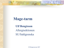 Mage-tarm Ulf Bengtsson Allergisektionen SU/Sahlgrenska
