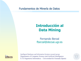 Introducción al Data Mining Fundamentos de Minería de Datos Fernando Berzal