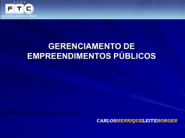 GERENCIAMENTO DE EMPREENDIMENTOS PÚBLICOS CARLOS LEITE