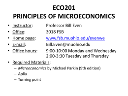 ECO201 PRINCIPLES OF MICROECONOMICS