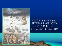 ORIGEN DE LA VIDA, TEORIAS. EVOLUCION DE LA CELULA. EVOLUCION BIOLOGICA