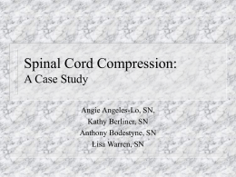 Spinal Cord Compression: A Case Study Angie Angeles-Lo, SN, Kathy Berliner, SN