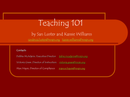 Teaching 101 by San Luster and Kassie Williams