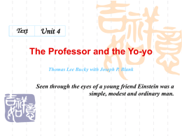 The Professor and the Yo-yo Unit 4 Text