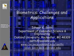 Biometrics: Challenges and Applications