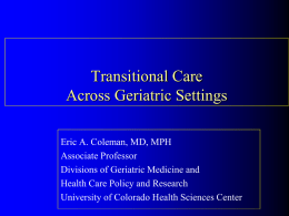 Transitional Care Across Geriatric Settings