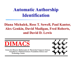 Automatic Authorship Identification