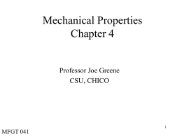 Mechanical Properties Chapter 4 Professor Joe Greene CSU, CHICO