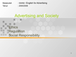 Advertising and Society Ethics Regulation Social Responsibility
