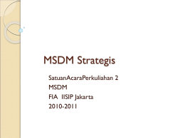 MSDM Strategis SatuanAcaraPerkuliahan 2 MSDM FIA  IISIP Jakarta