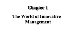 Chapter 1 The World of Innovative Management