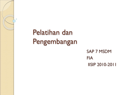 Pelatihan dan Pengembangan SAP 7 MSDM FIA