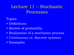Lecture 11 – Stochastic Processes