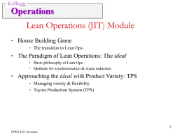 Lean Operations (JIT) Module • House Building Game ideal