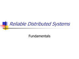 Reliable Distributed Systems Fundamentals