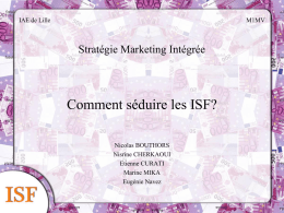 Comment séduire les ISF? Stratégie Marketing Intégrée IAE de Lille M1MV