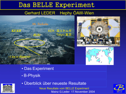 Das BELLE Experiment • Das Experiment B-Physik • Überblick über neueste Resultate