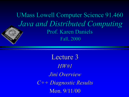 Java and Distributed Computing Lecture 3 UMass Lowell Computer Science 91.460