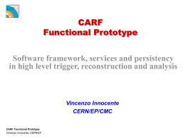 CARF Functional Prototype Software framework, services and persistency