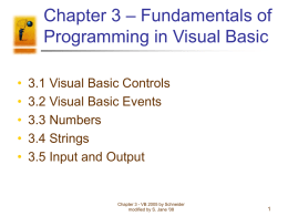 – Fundamentals of Chapter 3 Programming in Visual Basic •