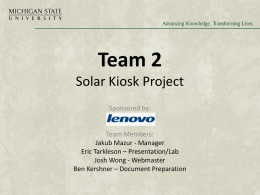 Team 2 Solar Kiosk Project