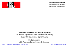 Industrial Automation Case Study: the Eurocab railways signaling Industrielle Automation Studienfall: die Eurocab-Signalisierung