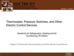 Thermostats, Pressure Switches, and Other Electric Control Devices Conditioning 7th Edition