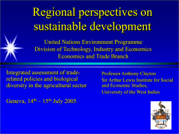 Regional perspectives on sustainable development