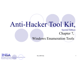Anti-Hacker Tool Kit, Chapter 7, Windows Enumeration Tools Second Edition