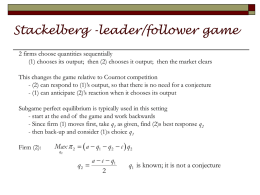 Stackelberg -leader/follower game