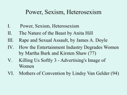 Power, Sexism, Heterosexism