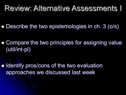 Review: Alternative Assessments I