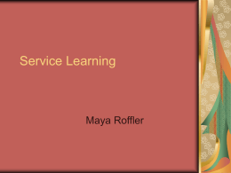 Service Learning Maya Roffler