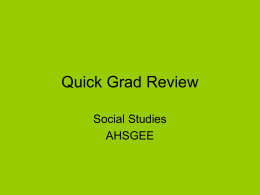 Quick Grad Review Social Studies AHSGEE