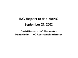 INC Report to the NANC September 24, 2002
