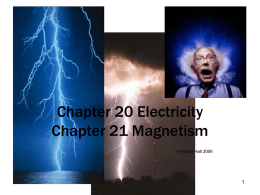 Chapter 20 Electricity Chapter 21 Magnetism 1 Prentice Hall 2006