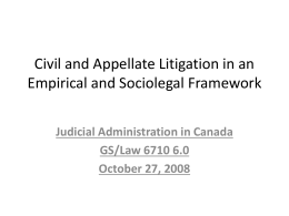 Civil and Appellate Litigation in an Empirical and Sociolegal Framework