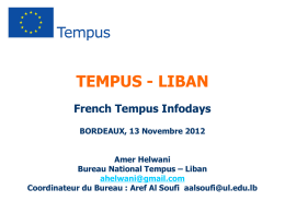 TEMPUS - LIBAN French Tempus Infodays