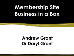 Membership Site Business in a Box Andrew Grant Dr Daryl Grant