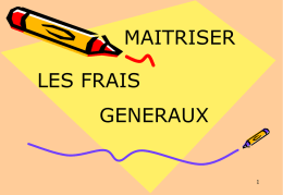 MAITRISER LES FRAIS GENERAUX 1